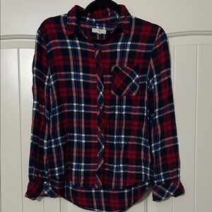 Plaid Button Down Shirt - Red and Blue